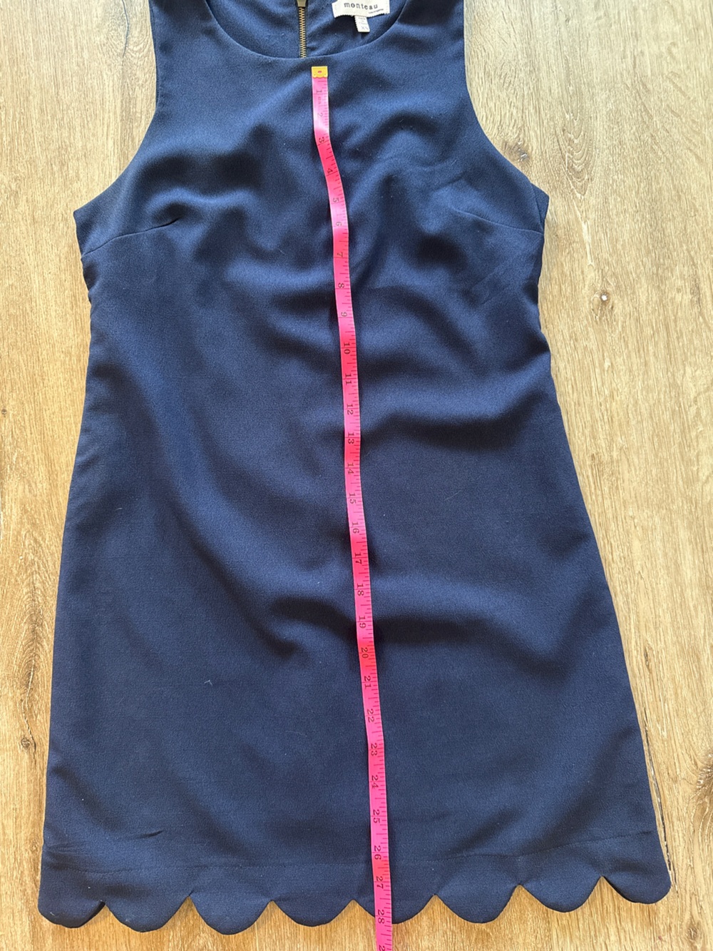 Monteau Navy Sleeveless Scalloped-Hem Midi Dress - Picture 5 of 6